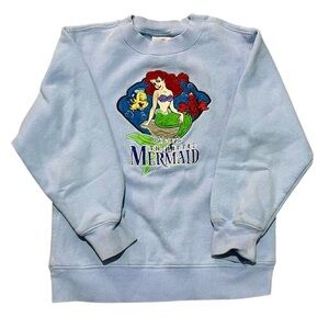 Vintage Disney Store Crew Neck The Little Mermaid Pullover Girls Size L 10/12